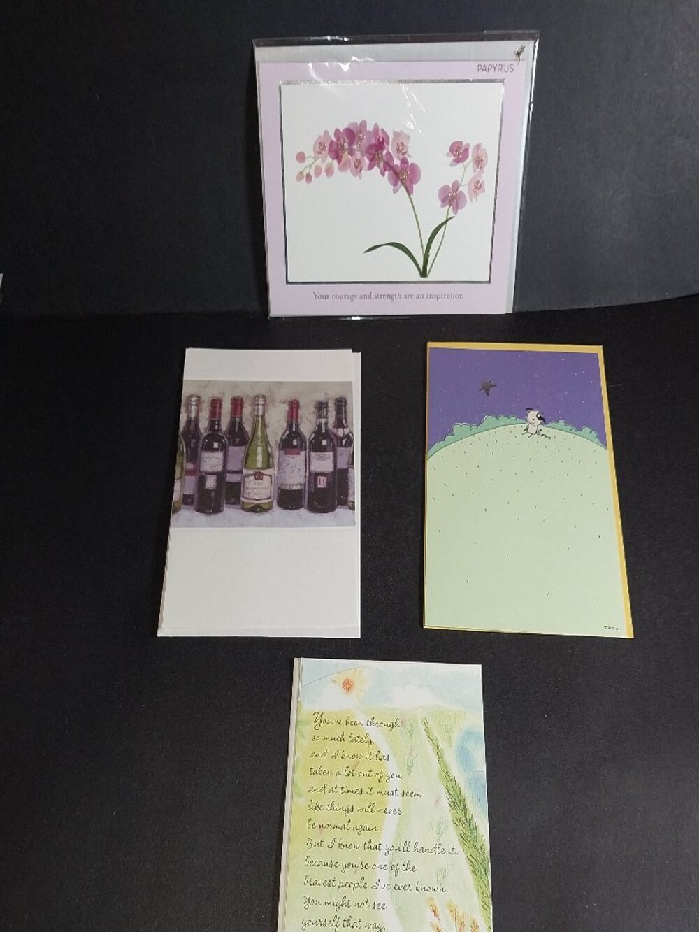 Set of 4 Greeting Cards: Inspirational/Uplifting/Blank